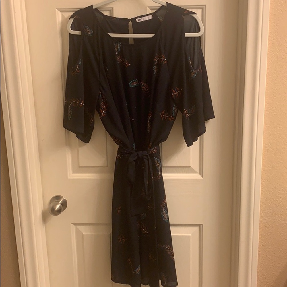 Navy blue print dress